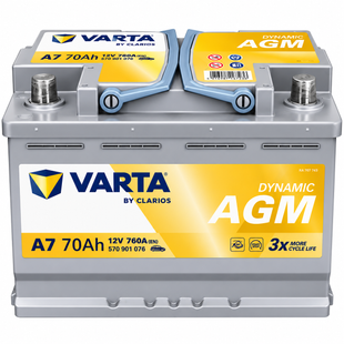 Аккумулятор VARTA A7 Dynamic AGM Start-Stop 12В 70Ач 760А